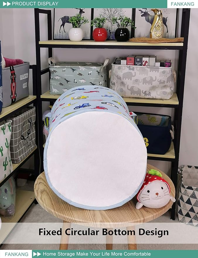 FANKANG Storage Basket, Nursery Hamper Canvas Laundry Basket Foldable