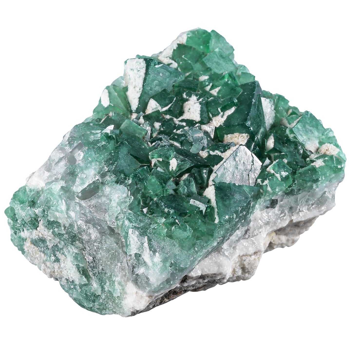 moonsix Natural Green Fluorite Rough Stone Healing Crystal Cluster Specimen Decor for Wicca, Collection, Display (45-120 mm)