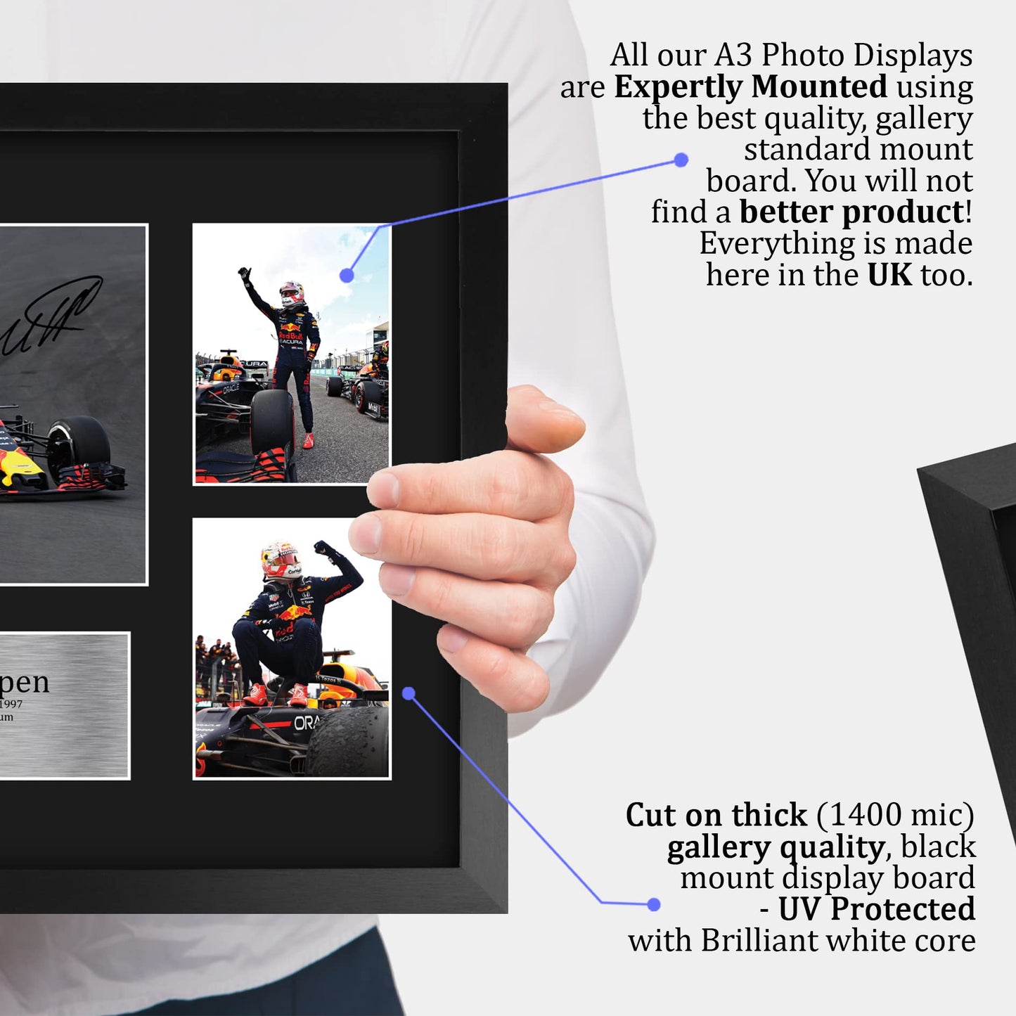 HWC Trading FR A3 Max Verstappen Gifts Printed Signed Autograph Presentation Display for F1 Formula 1 Racing Fans - A3 Framed