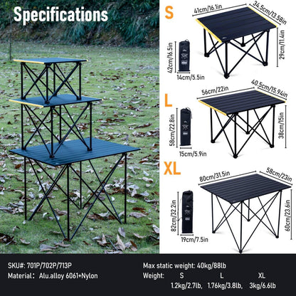 iClimb 1 Folding Table and 2 Anti-Sinking Folding Chair Bundle, Ultralight Compact for Adults Outdoor Beach Backpacking Hiking Camping Concert Motorcycling