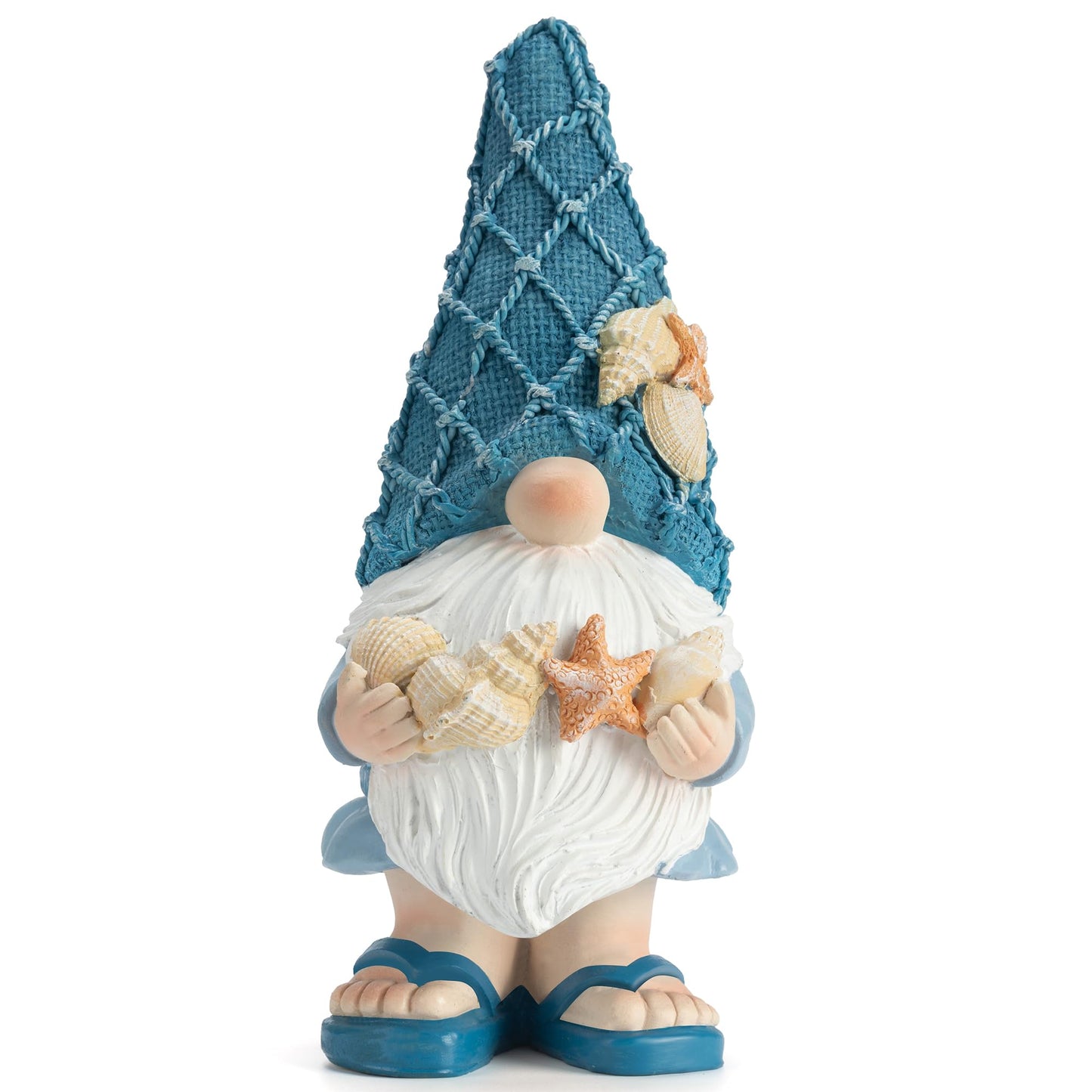 Etlemonde Beach Gnomes Statues,Ocean Gnomes,Nautical Themes Decoration,Beach, Gnome Holding Seashells