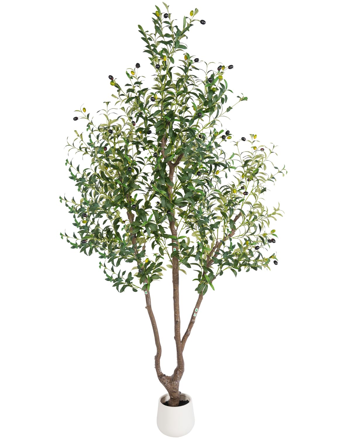 Sillaff Olive Tree 7FT Fake Tree Large Artificial Tree Indoor Faux Plants with Pot, Nearly Natural Olive Branches and Fruits for Living Room Home Office Decorations