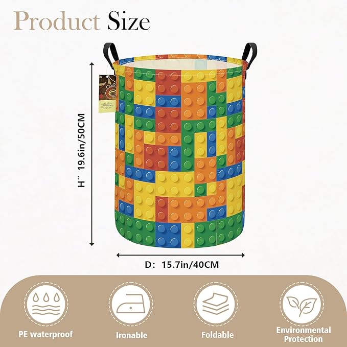 HUNRUNG Laundry Hamper, Large Canvas Fabric Lightweight Storage Basket Toy
