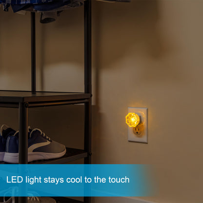GE SleepLite Jewel LED Night Light, Plug-in, Always on, Amber, UL-Certified, Energy Efficient, Ideal Nightlight for Bedroom, Bathroom, Nursery, Hallway, Kitchen, 11286, 2 Pack