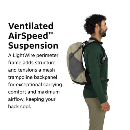 Osprey Hikelite 18L Durable Hiking Backpack - Travel Daypack with Rain Cover for Men and Women, Raven Black