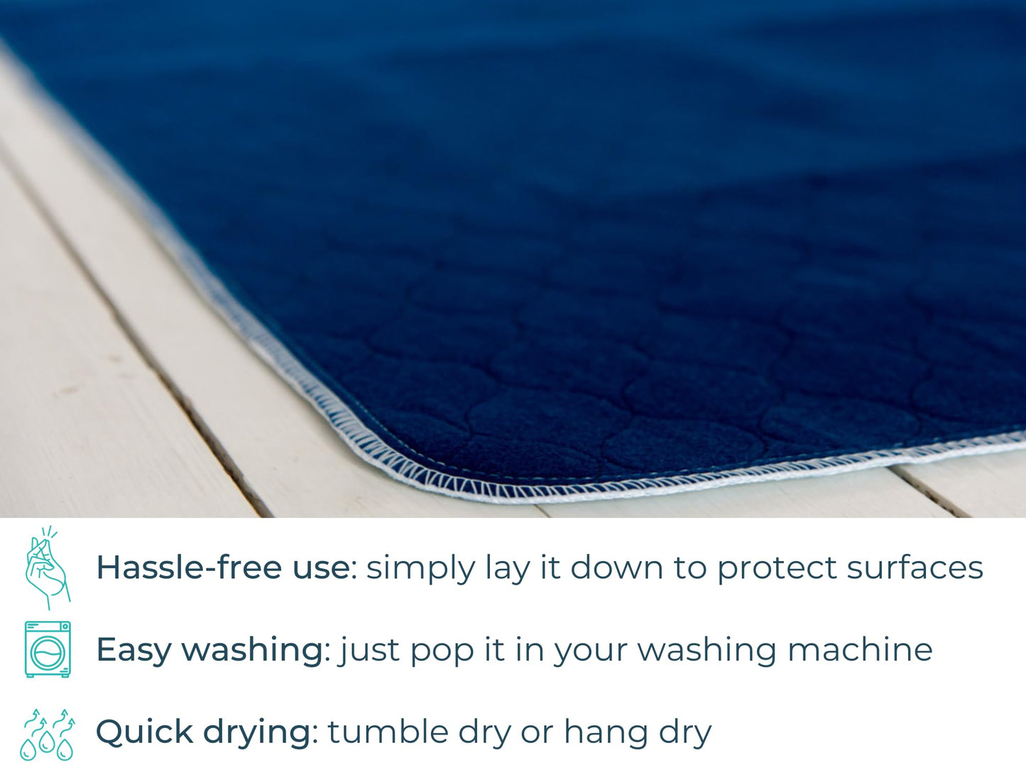 PET IMPACT Washable Puppy Pads, Dog Incontinence Pads, XL Reusable Dog Pee Pad and Puppy Training Pads, Easy Wash and Dry 2-Pad Box (Midnight Blue, 35"x32")