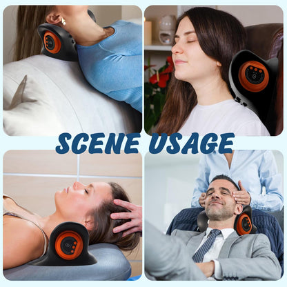 Neck Massager for Pain Relief,Portable Electric Massage Pillow with Heat,Deep Tissue Relaxation for Neck,Shoulders,Back,Perfect for Home, Office,Travel