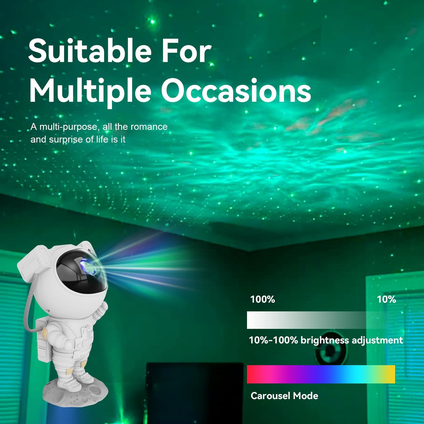 Star Projector Galaxy Night Light - Astronaut Space Projector, Starry Nebula Ceiling LED Lamp with Timer and Remote, Kids Room Decor Aesthetic, for Christmas & Birthdays