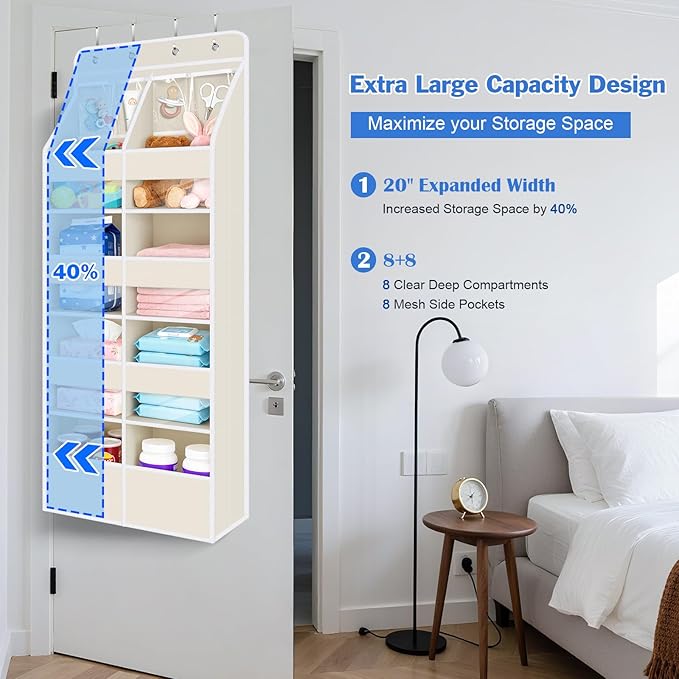 Univivi 5-Shelf Fabric Baby Door Storage Over Door Hanging Organizer