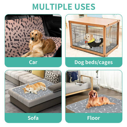 2 Pack 90*80cm Washable Puppy Pads, Non-Slip Waterproof Pet Pee Mat Super Absorbent, Reusable Puppy Training Pads for Home/Car/Travel