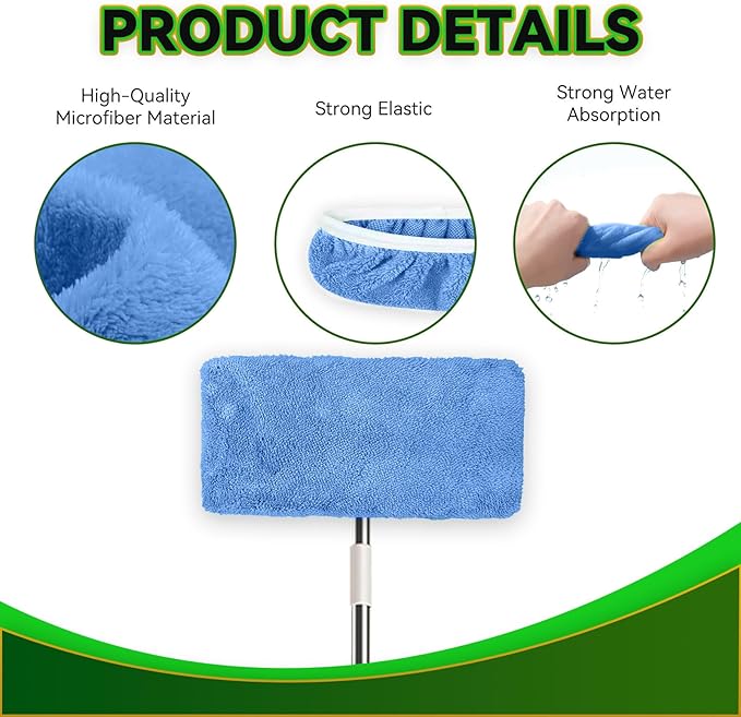 6 Pack Reusable Microfiber Mop Pads Compatible