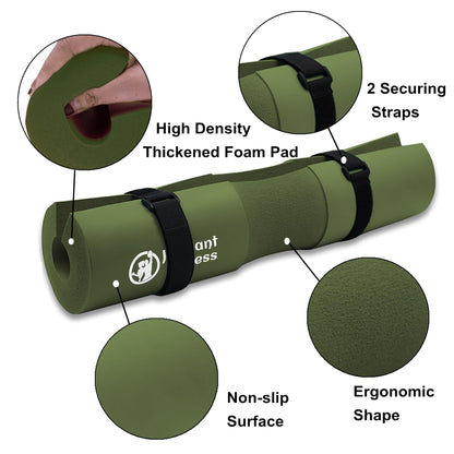 J Bryant Barbell Pad Set with 2 Ankle Straps for Cable Machines Hip Resistance Band Weight Lifting Straps Thick Cushion Hip-Thrusts Pad with Carry Bag for Squats Bench Press Workout