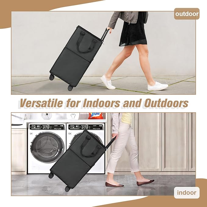 Bukere Extra Large Rolling Laundry Basket