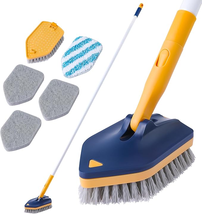 BOOMJOY Tub Scrubber with Long Handle, No Scratch Shower Cleaning Brush