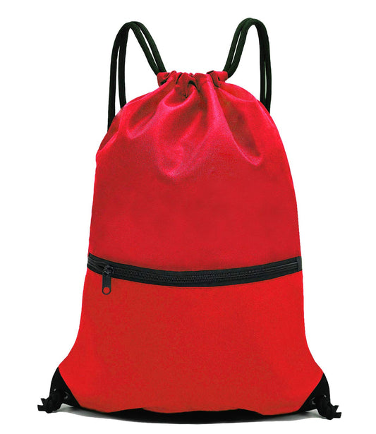 HOLYLUCK Drawstring Backpack Bag Sport Gym Sackpack (red)
