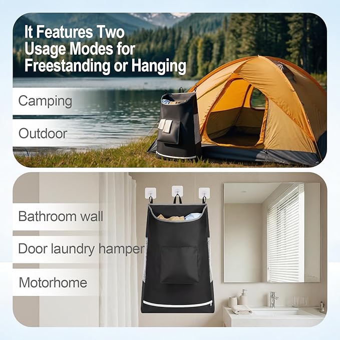 Hanging Laundry Hamper Bag, Extra Large Storage Space,