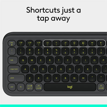 Logitech POP ICON Keys Wireless Bluetooth Keyboard, Comfortable Typing, Programmable Keys, Easy-Switch Between up to 3 Devices, for Laptop, Tablet, PC – Rose and Off-White