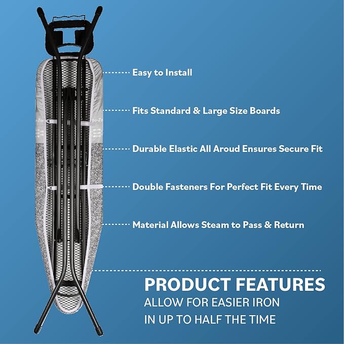 Bartnelli Ironing Board Cover and Pad, Made in Europe