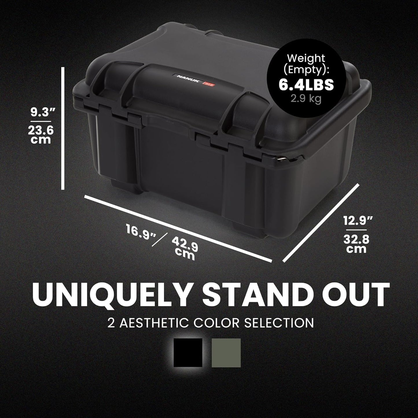 NANUK 918 Hard Case with 3 UP Custom Foam Insert, IP67 Waterproof & Crushproof, Rugged Construction for Ultimate Protection, Made in Canada – Black (16.9” x 12.9” x 9.3”)