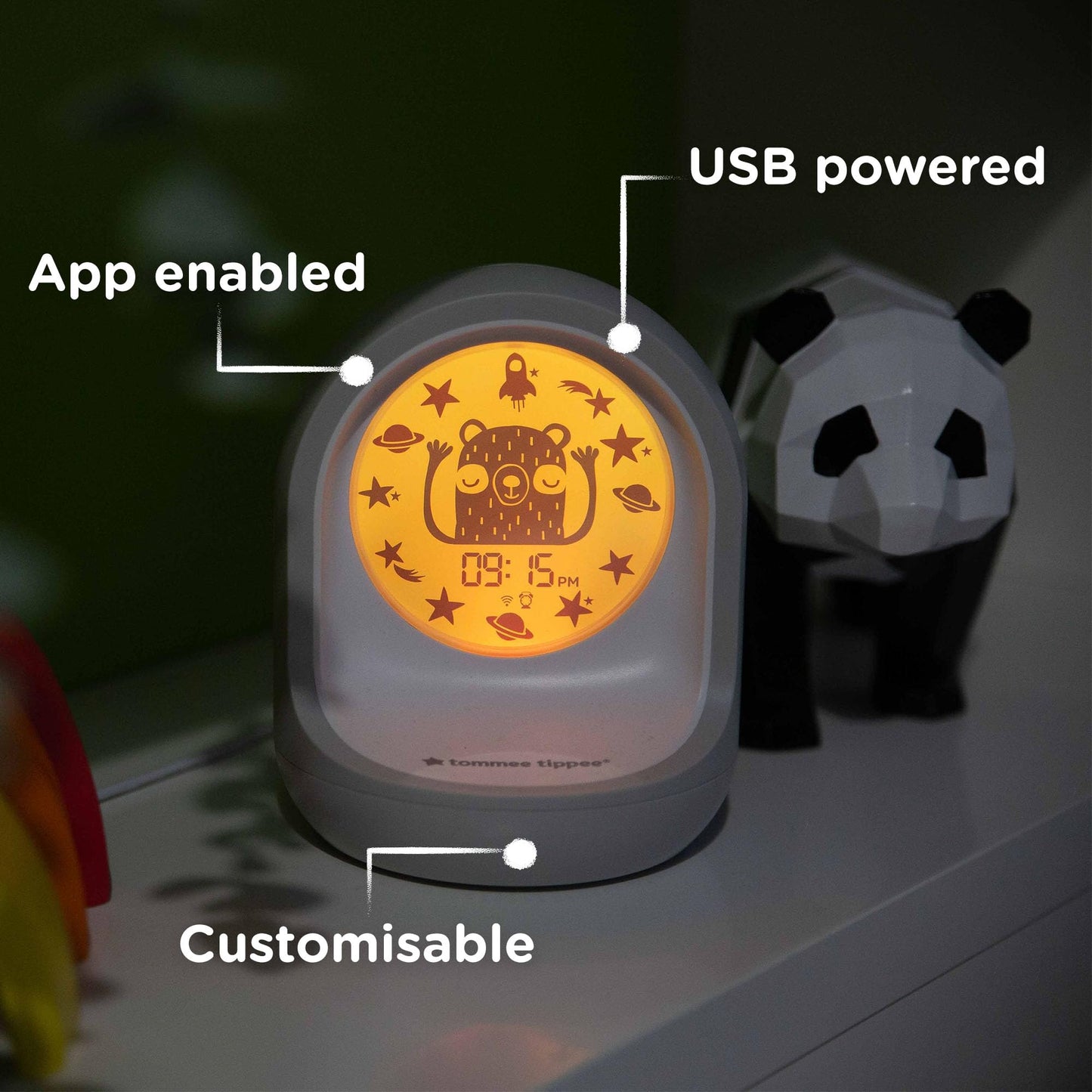 Tommee Tippee Sleep Trainer Clock, Timekeeper Connected Sleep Aid, from The Creators of The Groclock, App-Enabled Alarm Clock and Nightlight for Children