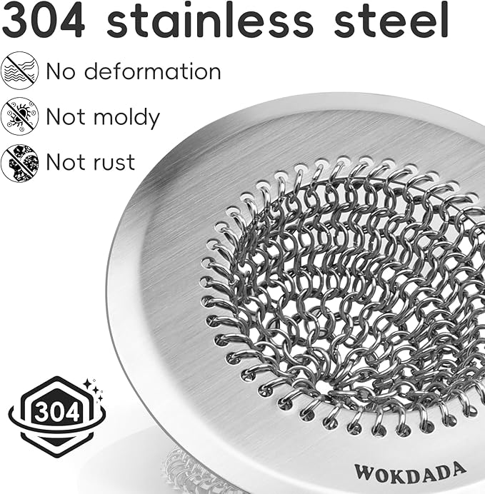Revolutionary Kitchen Sink Drain Strainer/Patented Reversible Chain Mesh