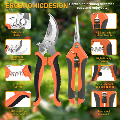 4-Pack Multifunctional Garden Scissors Set-BIDMLI Stainless Steel Pruning &Floral Shears with One-Piece Handle Blades for Tree Pruning, Flower Trimming, and Fruit Picking Tasks at Home&Garden Tool.