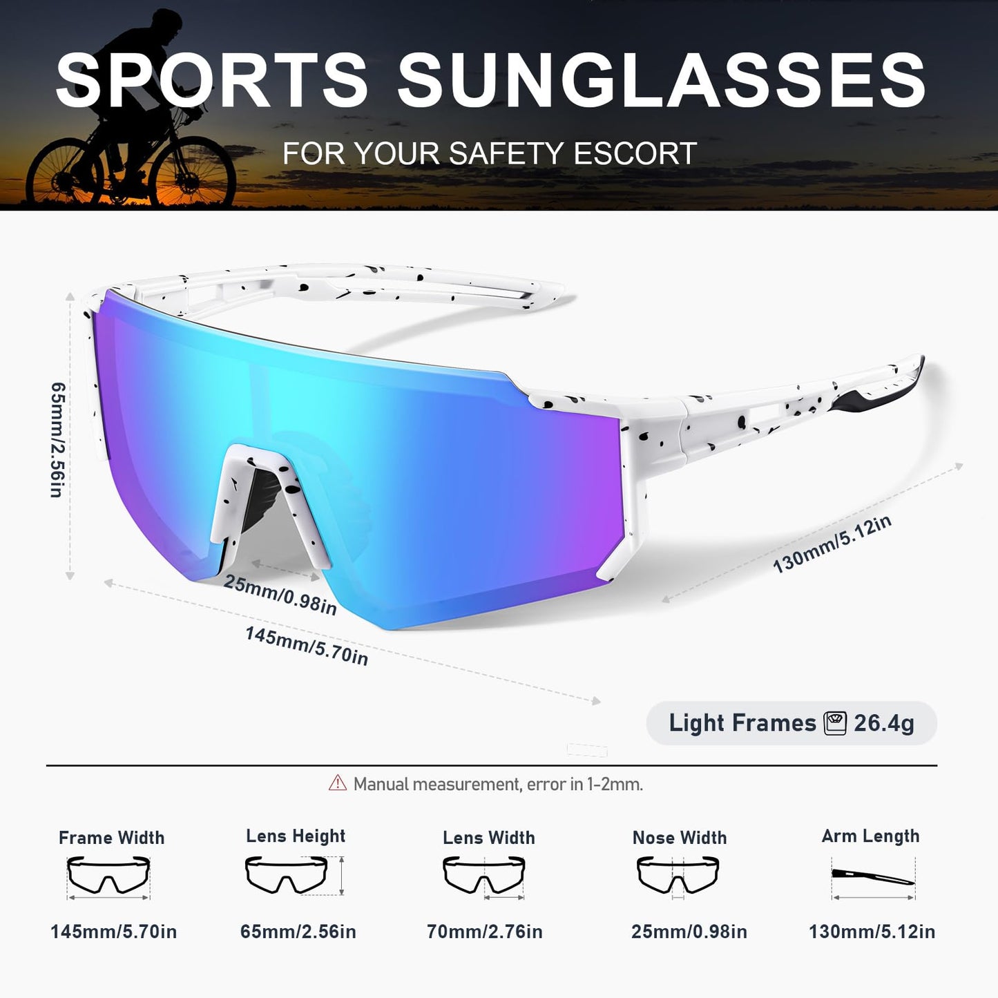 TURBOPEP Polarized Sports Sunglasses for Men and Women,Fishing Cycling Mountain Bike Baseball Sunglasses with UV Protection