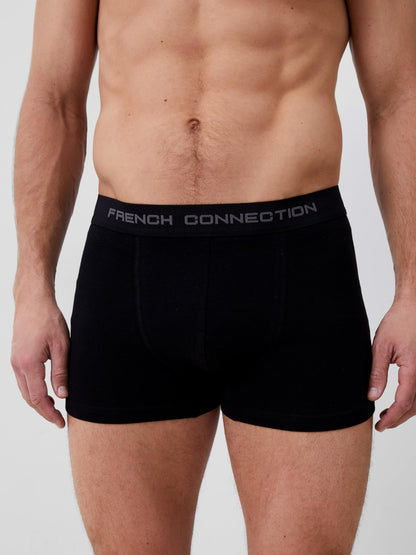French Connection 'FC1' Mens Multipack Boxer Shorts - Cotton Stretch, 5 Pack, Soft and Breathable Underwear (Medium)