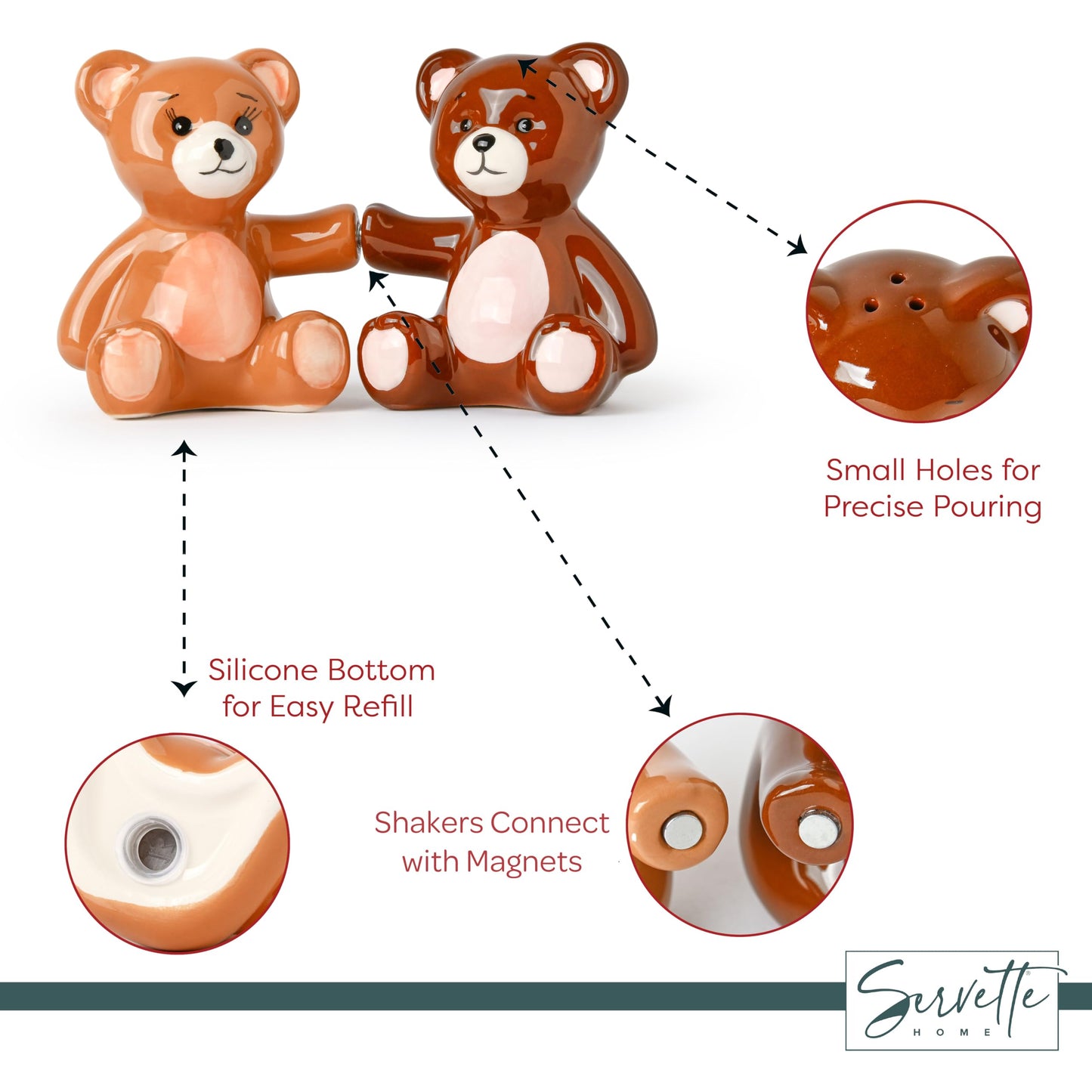 Salt Pepper Shakers Animals (Teddy Bears)