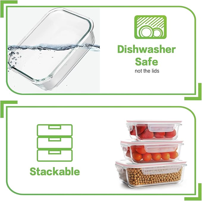 HOMBERKING Glass Food Storage Containers