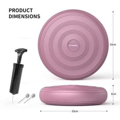 FITMIND Inflated Wobble Cushion,Dyna Disc,Circular Non-slip Texture for Comfortable Sitting,Wiggle Seat to Improve Posture, Fitness, Stability for Sensory Kids Adults,Balance Seat with Pump for Core Strength