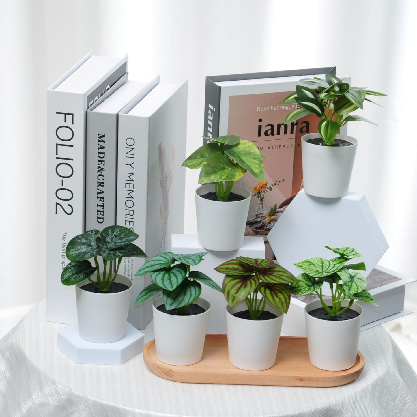 Freyalife 6 Pack Fake Plants for Room Decor,Mini Artificial Potted Plants for Home Office Living Kitchen Classroom Table Shelf Desk Farmhouse Bathroom Indoor Decor
