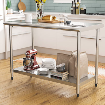 24" x36" Kitchen Work Table Commercial Work Table Stainless Steel Table Metal Table with Adjustable Table Foot for Restaurant Home Kitchen Hotel