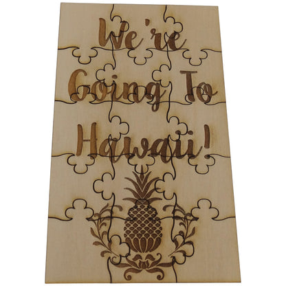 We're Going to Hawaii 15 Piece Basswood Jigsaw Puzzle, Surprise Vacation Reveal