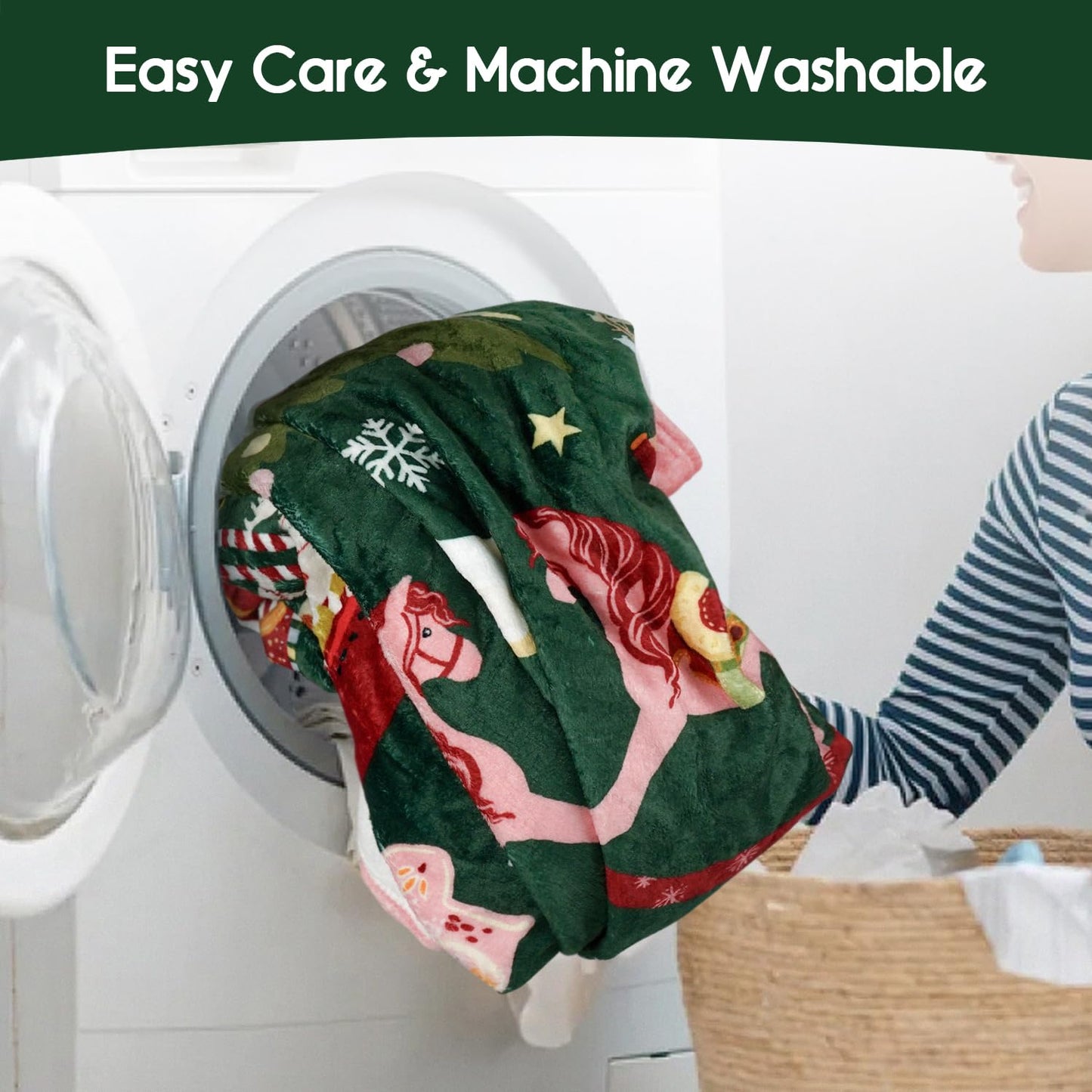 Christmas Throw Blanket for Couch 60x50,Green Winter Holiday Festival Cute Xmas Nutcracker Christmas Tree Blankets for Woman,Soft Flannel Fleece Blankets for Home Living Room Bed Chair Decor