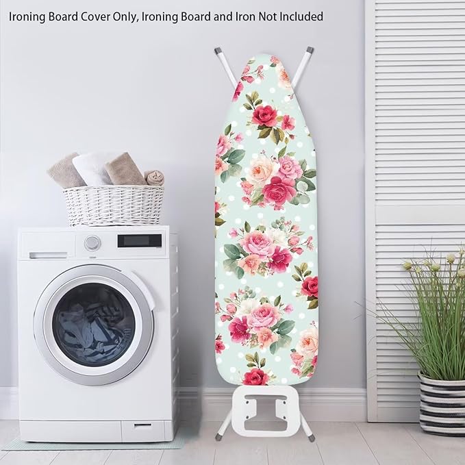 Flower Print Cover for Ironing Board 15x54 Inch Standard Size Flower Print Iron