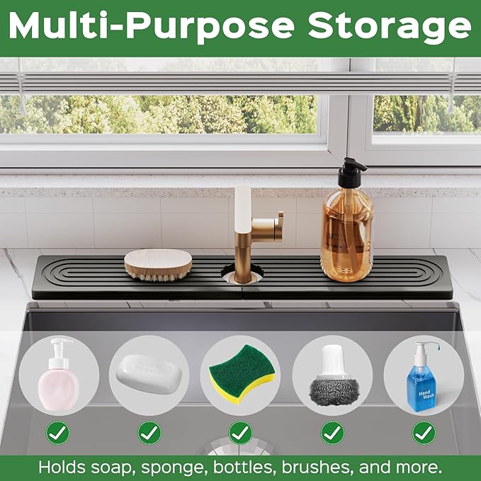 23.6 Inch Stone Faucet Mat for Kitchen Sink Splash Guard