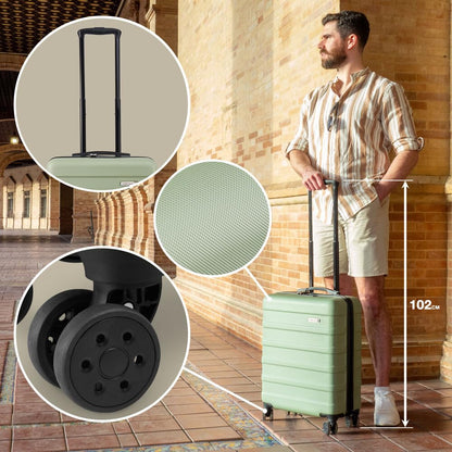 Cabin Max Anode 55x40x20 Cabin Suitcase, Built in Lock, Lightweight Carry On, 8 Wheels, Wet Pocket, Suitable for Ryanair, Easyjet, Paid Hand Luggage Carry-Ons (55 x 40 x 20 cm 40l)