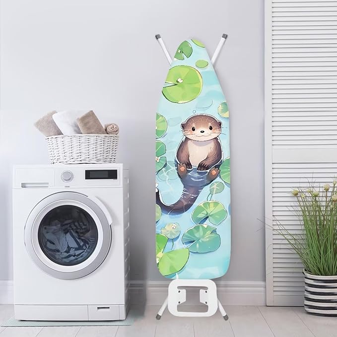 Cute Otter Ironing Board Covers Heavy-Duty Fabric Non Slip Padded Ironing Board