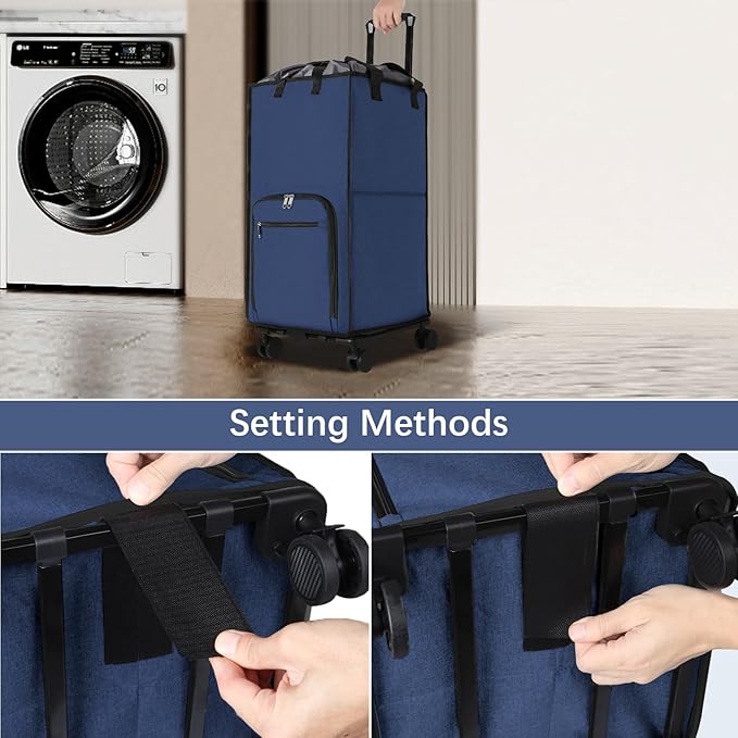 Bukere Extra Large Rolling Laundry Basket