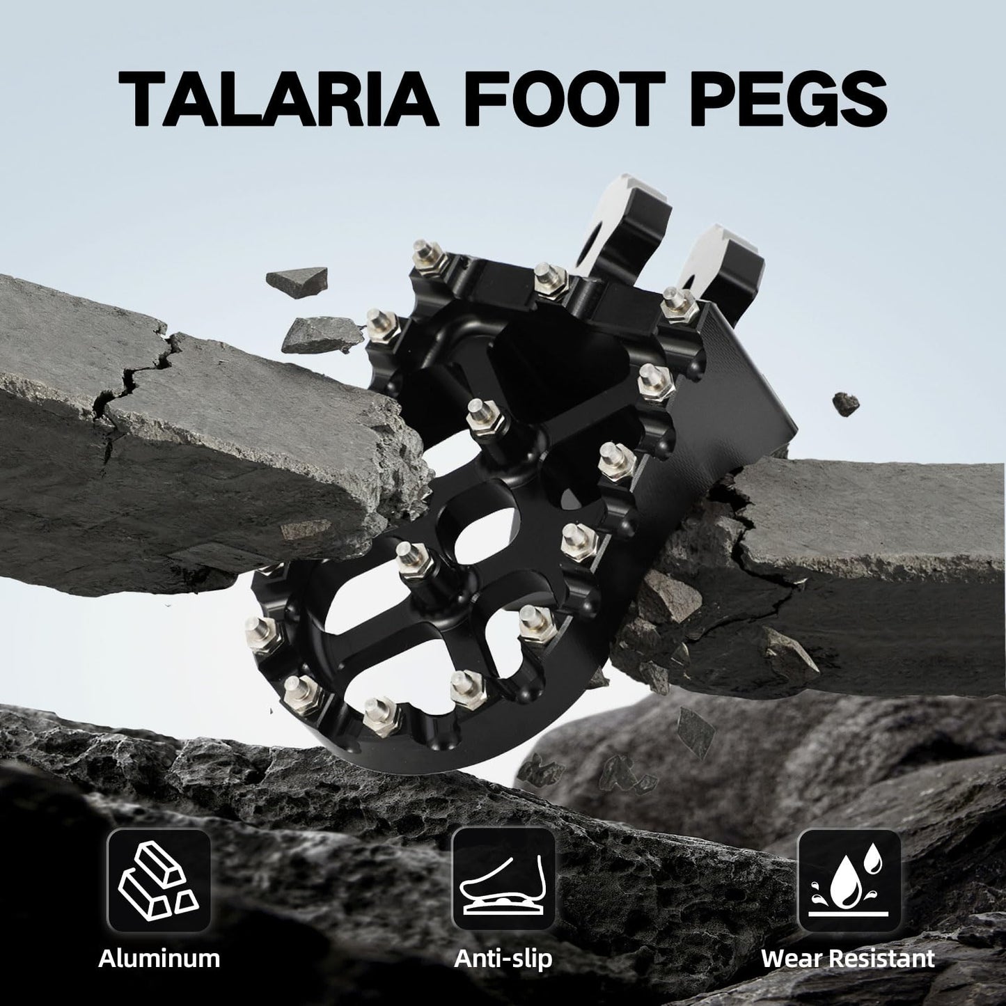 CHANGCHENG Dirt Bike Foot Pegs Footrests CNC Aluminum for Talaria X3/MX3/MX4/MX5 Talaria Komodo Electric Dirt Bike Black