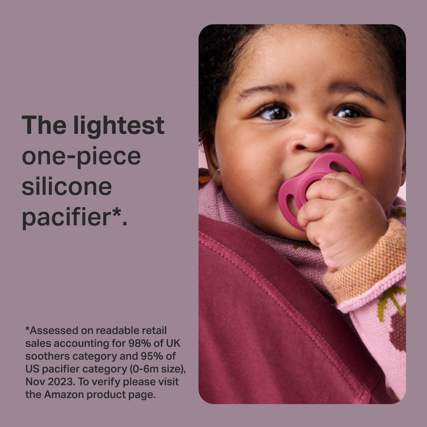 Tommee Tippee Ultra-Light StayPut Dummy, 0-6m, 4-Pack, One-Piece Silicone Soother