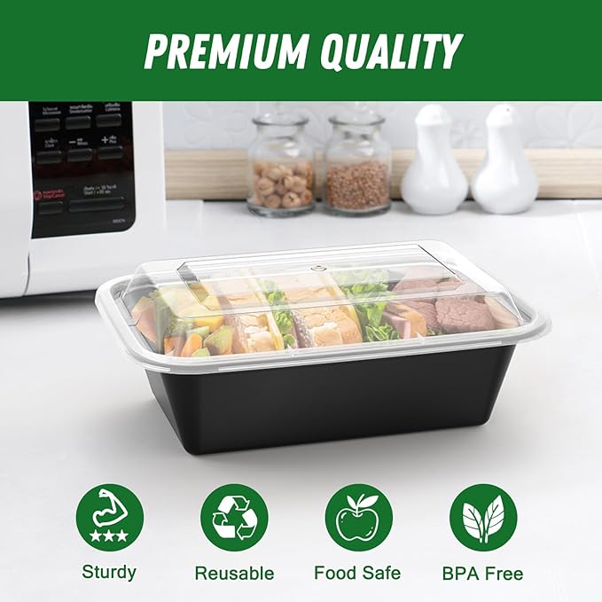 50 Pack 24 oz Meal Prep Containers Reusable