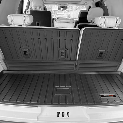 Jdeymat for 2018-2024 Ford Expedition/Lincoln Navigator 7-Seater Accessories Floor Mats 3 Rows Trunk Cargo Liner and Backrest Mats All Weather TPE (7 Seat Full Set-Not Fit Max Or L)