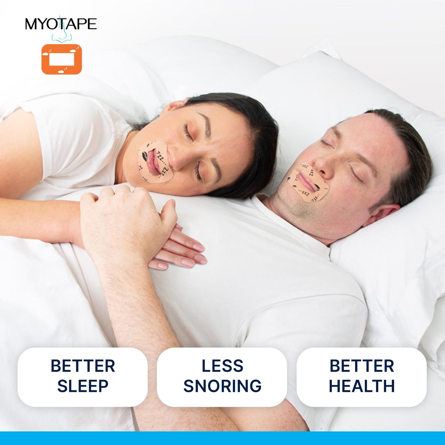MyoTape - Mouth Tape for Adults - 90 Nights - Reduce Snoring - Safe Alternative to Mouth Tape - Improve Your Sleep - Promote Nasal Breathing - Men/Women/Unisex - Comfortable & Gentle On Skin