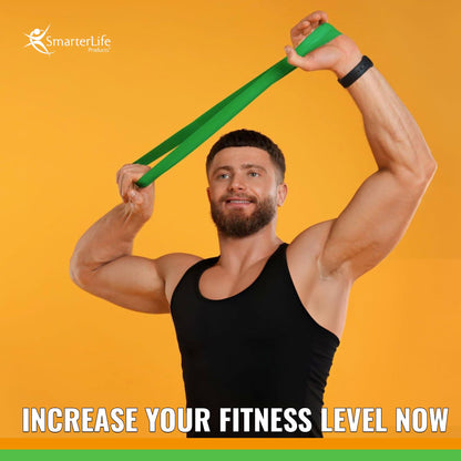 SmarterLife Resistance Bands for Working Out, Latex-Free Exercise Bands for Women, Men, 5 Extra Wide Workout Bands for Weight Loss, Home Gym, Booty Bands, Physical Therapy Bands, Workout Guide