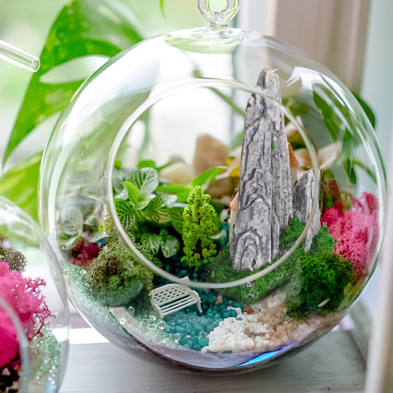 UPKOCH 8Pcs Miniature Fake Rocks for Diorama Supplies, Artificial Stone Figurines with Moss, Resin Zen Garden Accessories Terrarium Decor Mini Landscape