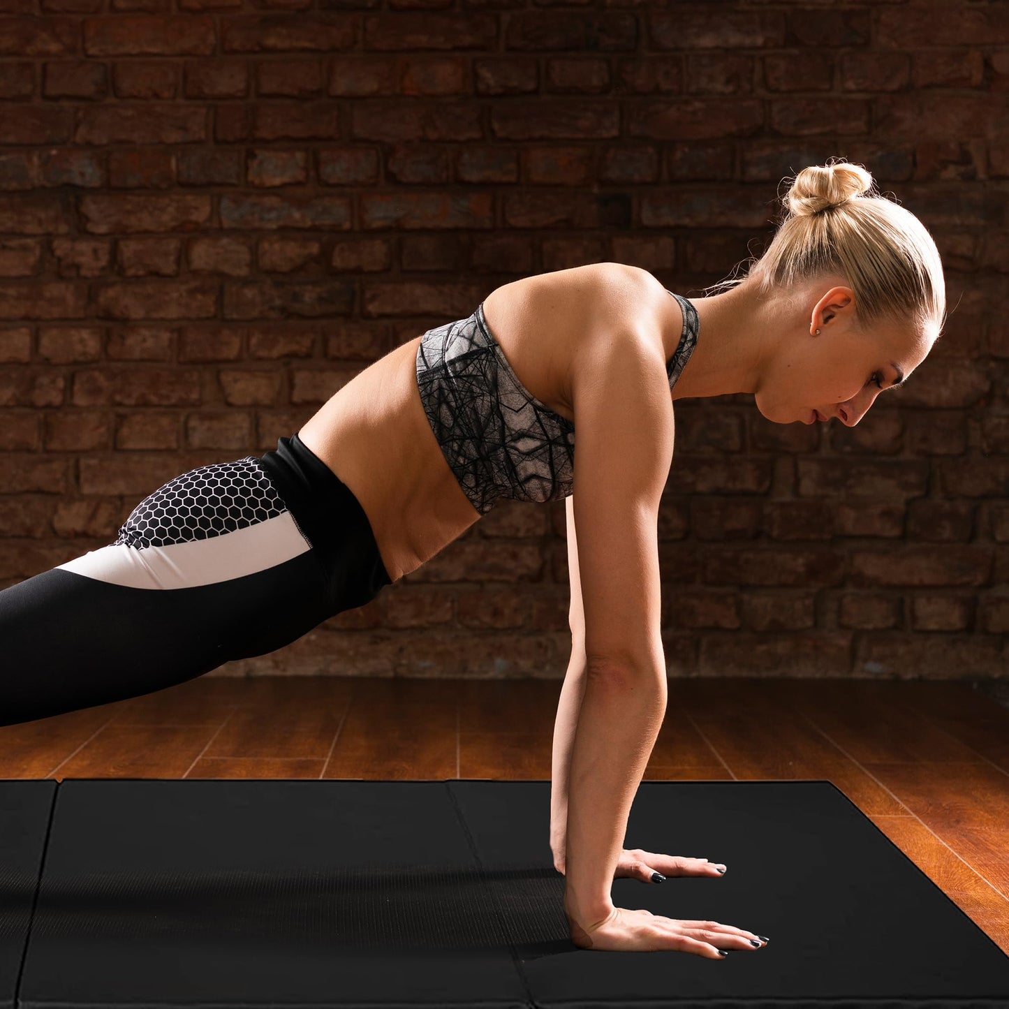 BalanceFrom 6x2 Feet 3-Panel Folding Gymnastics Mat – 1.5-Inch Thick Pad with Vinyl Surface and Carrying Handles for Tumbling, Yoga, Pilates, Home Workouts, and Martial Arts