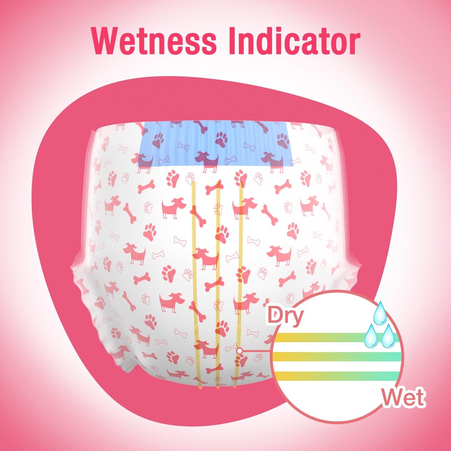 Pet Soft Dog Nappies Female, 20 Count Disposable Dog Pants Female Small, Super Absorbent Disposable Dog Diapers for Girl Dogs in Season/Heat/Incontinence with Adjustable Tail Hole (S 20Count)