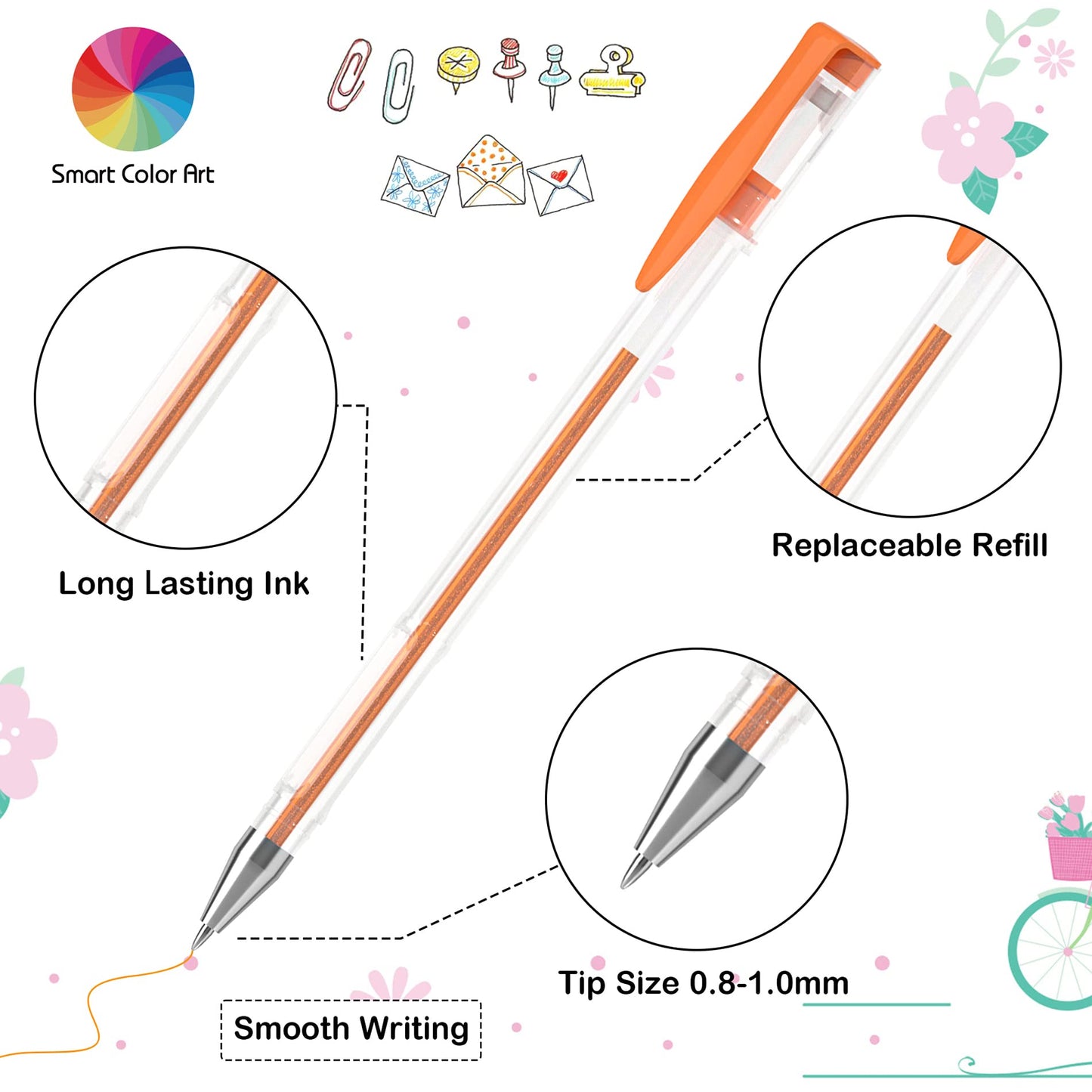 Smart Color Art 140 Colors Gel Pens Set Gel Pen for Adult Coloring Books Drawing Painting Writing